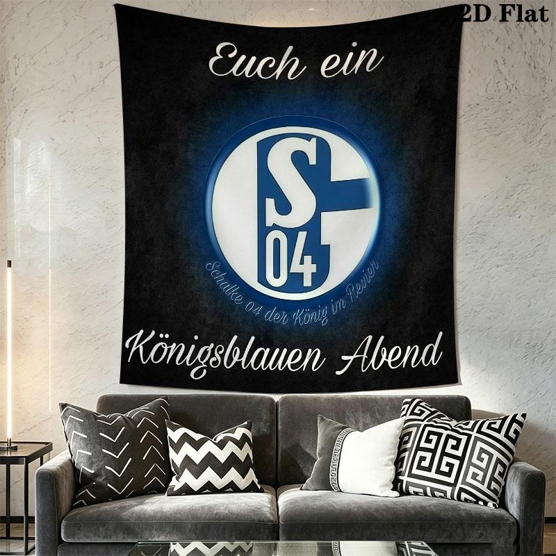 FC Schalke 04 logo  Wall Hanging Printed Fabric Blanket Decorative Tapestries for Bedroom Living Room Home Decor