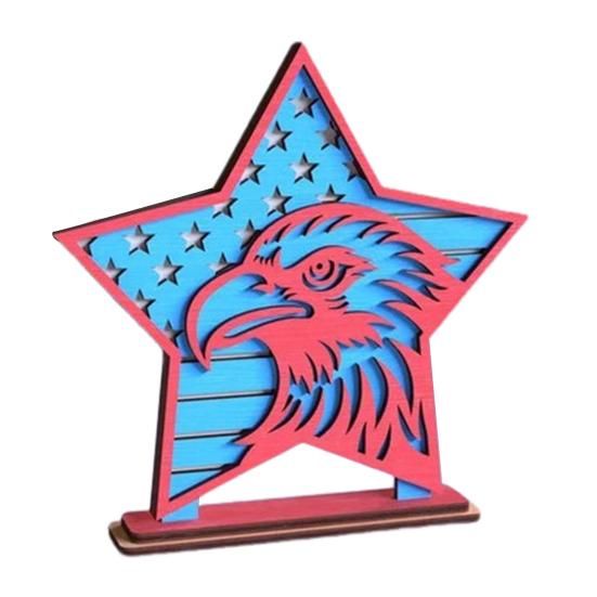 

Yousheng 4 июля настольная вывеска в форме звезды, деревянный орнамент, патриотический центральный элемент стола, многоярусный поднос, декор для дома и офиса на День независимости