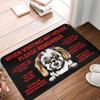 Visiting My House Please Remember Rottweiler Dog Durable Welcome Front Door Mats Non-Slip Absorbent Rugs Home Decor