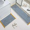 Thickened Anti-Slip Bedroom Rug: Flocked, Wear-Resistant, Water-Absorbent Foot Pad with Simple Striped Design
