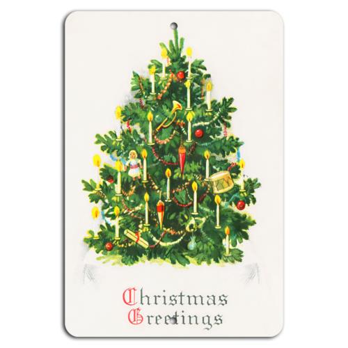 

Vintage Christmas Greetings Classic Holiday CheerAluminumtin sign 20x30cm（7.8x11.8inch）