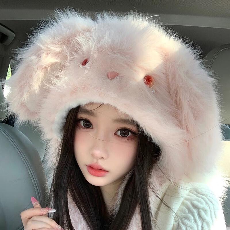 Women's Winter Plush Hat with Scarf & Ear Protection: Cold-Proof, Warm, and Thickened.
