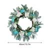 Artificial Flower Wreath Faux Floral Spring Wreath for Front Door Home Wall Window Party Holiday Decor PU Rattan White