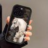 The garlanded white horse phone case is suitable for iPhone 17, 16, 15, Plus, Pro, and Max series phones - ideal for use as a gi
