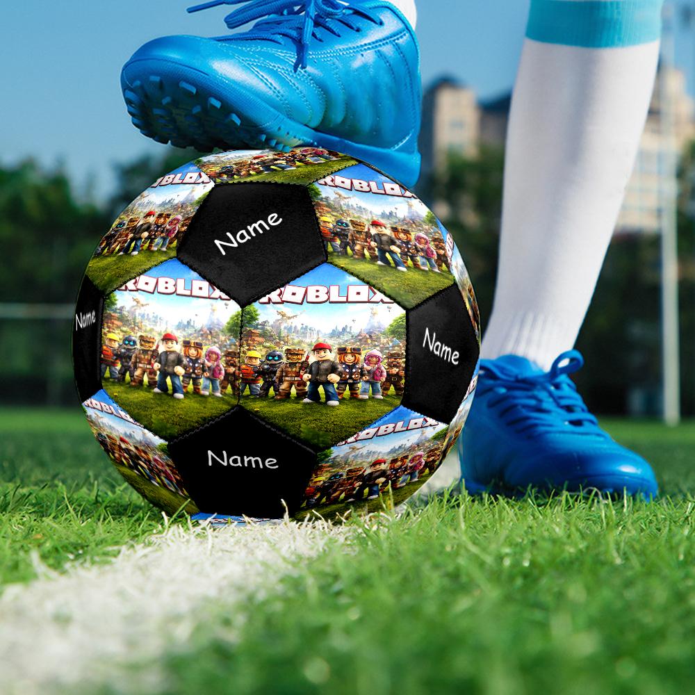 Pallone da Calcio Taglia 5 Tema Roblox con Nome Personalizzato, Adatto Sia per Partite Indoor che Outdoor, un Regalo Adatto a Tutti.
