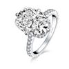 New Silver 925 Oval Real Moissanite Rings D Color Vvs1 8ct Women Wedding Luxury Diamond Rings Jewelry