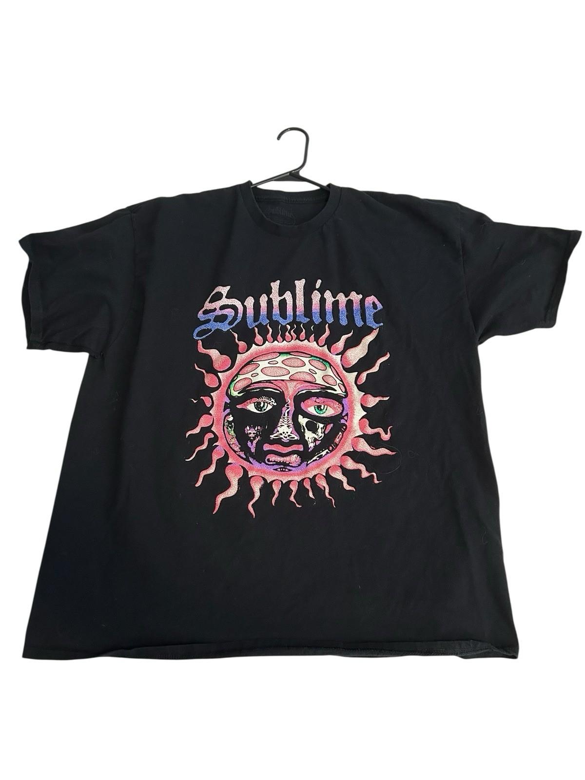 Sublime Band T Shirt Mens 2XL Black Sun Logo Graphic Rock Reggae Tee Unisex T-Shirt XXXL