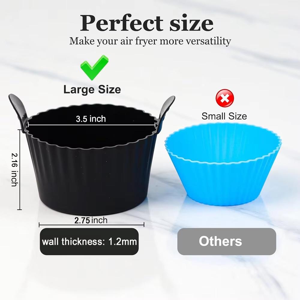 2/7Pcs Air Fryer Egg Poachers -Non-Stick & Reusable Silicone Egg Mold Cup with Egg Opener for Oven And Microwave Baking Cooking