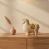 Horse Statue with Ingot Tabletop Figurine Decorative for Entryway