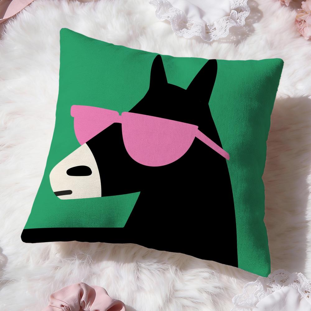 Cartoon Animal Cute Cushion Cover Premium Comfort Reversible Pillow Cove -Two in One Design for Any Room & Car Interior
