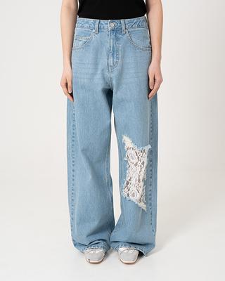 EDENIK Lace Distressed Wide Denim Pants (Blue)_Ezs2Pt01Bu