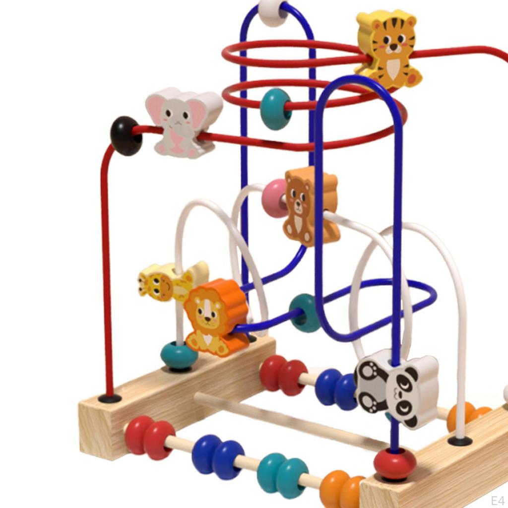 Bead Maze Toy Counting Preschool Early Math Family Fun Wooden Educational Circle