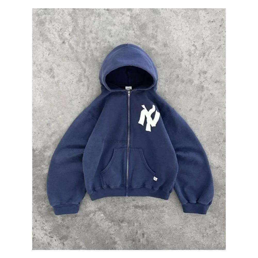 GLYDE Harajuku Retr Nový Vzor Tisk Kvetoucí Svetr Mikina s Kapucí Y2K Street Hip-Hop Ležérní Volná Mikina Párový Vrchol