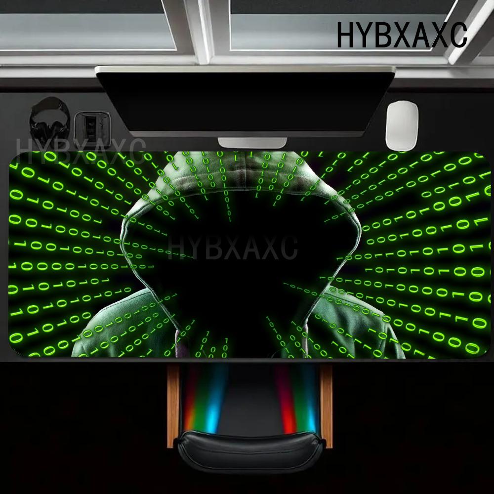 HYBXAXC Binary Code Hacker Mouse Pad Anti Slip Rubber Base Desk Mat For Gaming Office Laptop