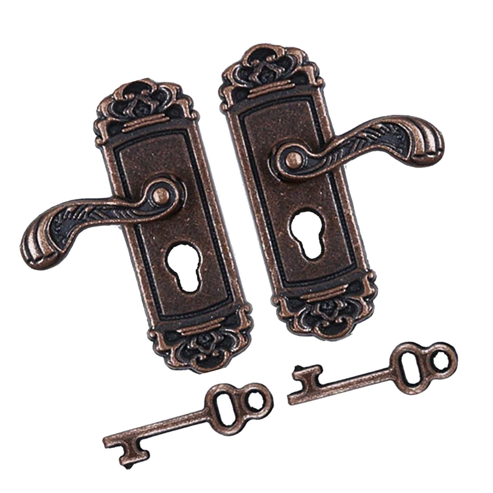 Dollhouses Decoration Accessories Miniature Dollhouses Scene Model 1/12 Scale Miniature Dollhouses Door Lock and Key Set