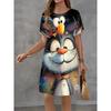 Fashion Versatile Casual T-Shirt Dress Comfortable Crew Neck Loose Casual Dresses
