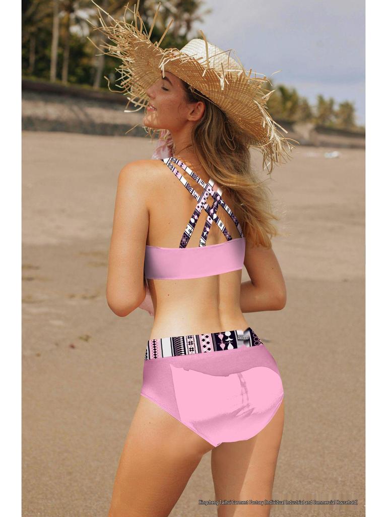 2025 European & American Hot-Selling Women's Quick-Dry Split Bikini - New Style Sexy Print Swimwear