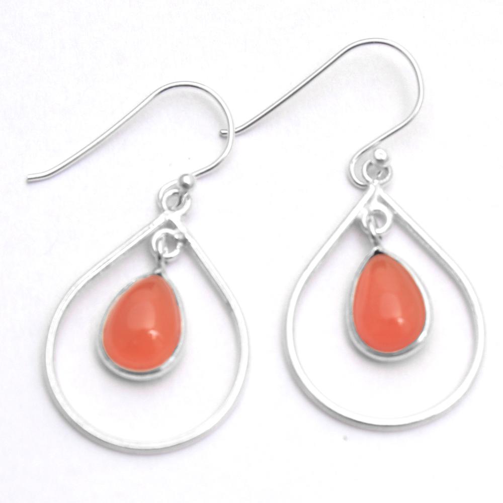 Carnelian Silver Earring, 925 Sterling Silver Handmade Jewelry, Silver Earring, Gift For Her