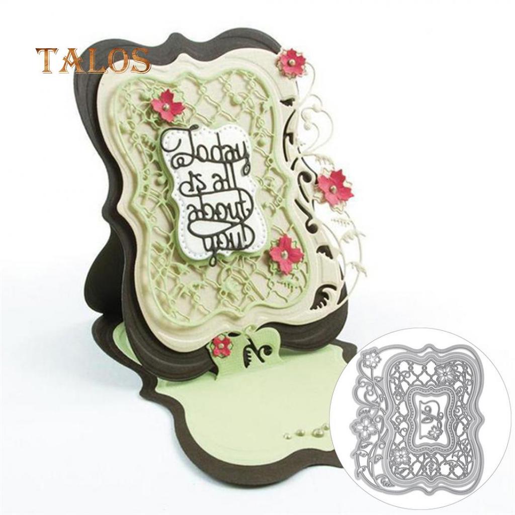 Cheap OUGEYA Lace Frame Background Metal Cutting Dies DIY Scrapbook ...