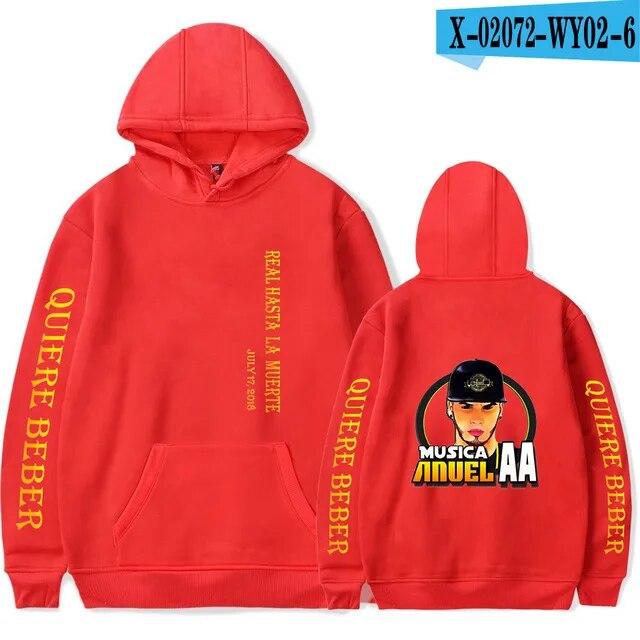 Anuel AA Printed Hoodies Sweatshirt Coat Real Hasta La Muerte casual Tracksuit Costume Unisex Women Clothing Anime Pullover Hoodie