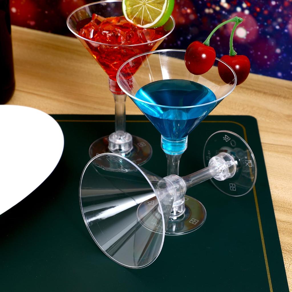 Luxshiny Plastic Cocktail Glasses, Set of 20, 5.07 oz, Clear, Short Type, Stable Design, Disposable Party Cups, Suitable for Wine, Table Decoration