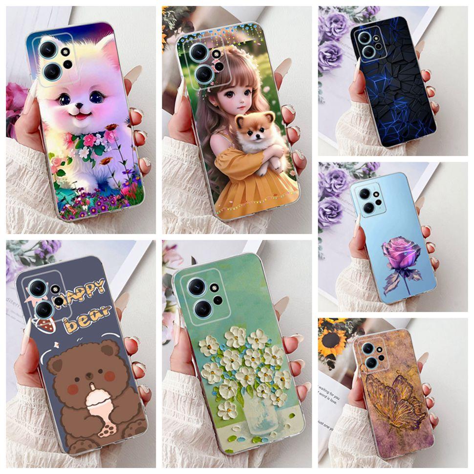 For Xiaomi Redmi Note 12 4G Case Cute Cartoon Girls Cover Soft TPU Phone Case For Redmi Note 12 Note12 4G 5G Fundas Bumper