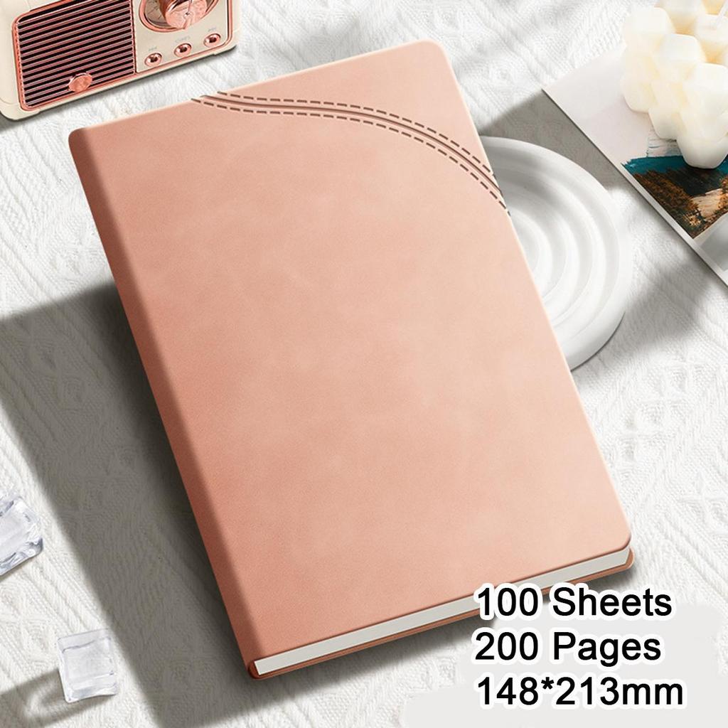 A5 Hardcover Student Notebook, Diary, Work Notepad, Business Meeting Record Book, Subject Notes, Handbook, 100 sheets 200 pages