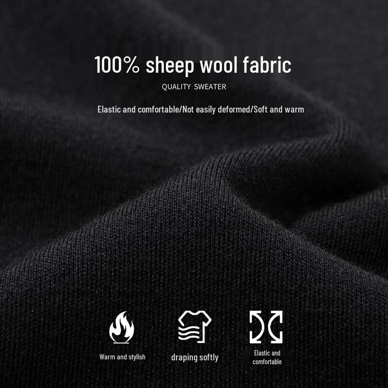 LOZ Men's Winter 16-Gauge 100% Wool Round Neck Sweater