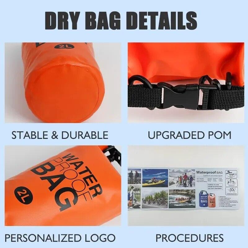 2 Liter Wasserdichter Trockensack Aufbewahrung Schwimmen Kajak Fluss Wandern Schwimmen Segeln Kanu Tauchen Kompression Rucksack