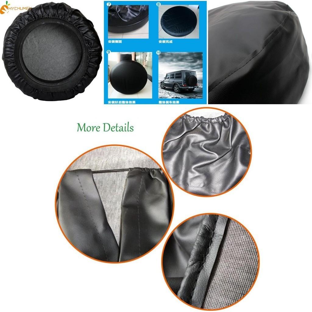 Universal Black Pvc Tire Cover For Cars Durable 0.7mm Thickness, Available In 14", 15", 16", 17" Sizes