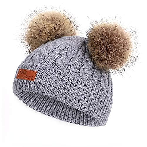 

Infant Toddler Beanie Pompom Hat Winter Warm Baby Boys Girls Knitted Cap 1pc серый