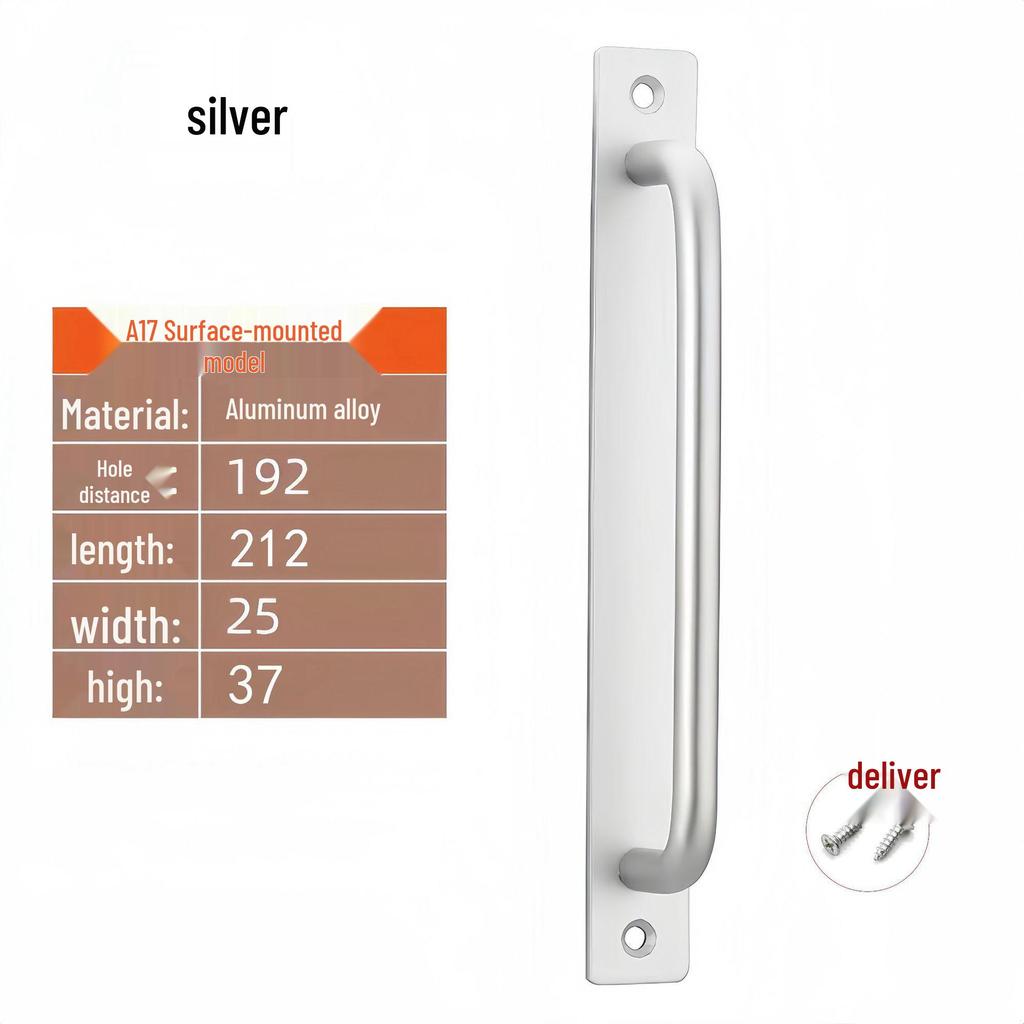 Aluminum Alloy No-Drill Handle for Wooden and Sliding Doors and Windows