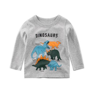 T-shirt in Cotone a Maniche Lunghe con Dinosauro per Bambini - Primavera 2025