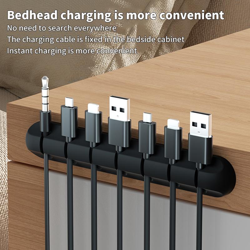 Kabelorganisering Lederholder Fleksibel Usb-kabeloppruller Ryddig silikonklemmer for mus Tastatur Øretelefonbeskytter