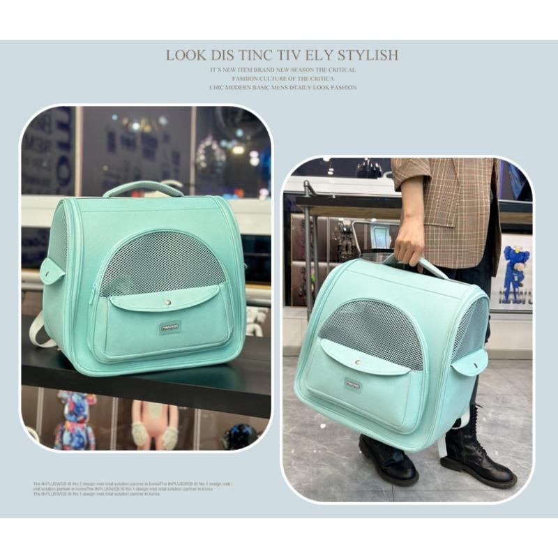 New Pet Bag Macaron Candy Color Large Capacity Shoulder Portable Breathable Cat Bag Outing Pet Backpack