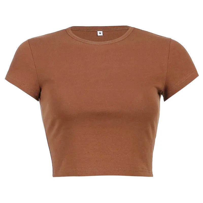 Y2K Women's Summer Solid Color Short T-shirt
