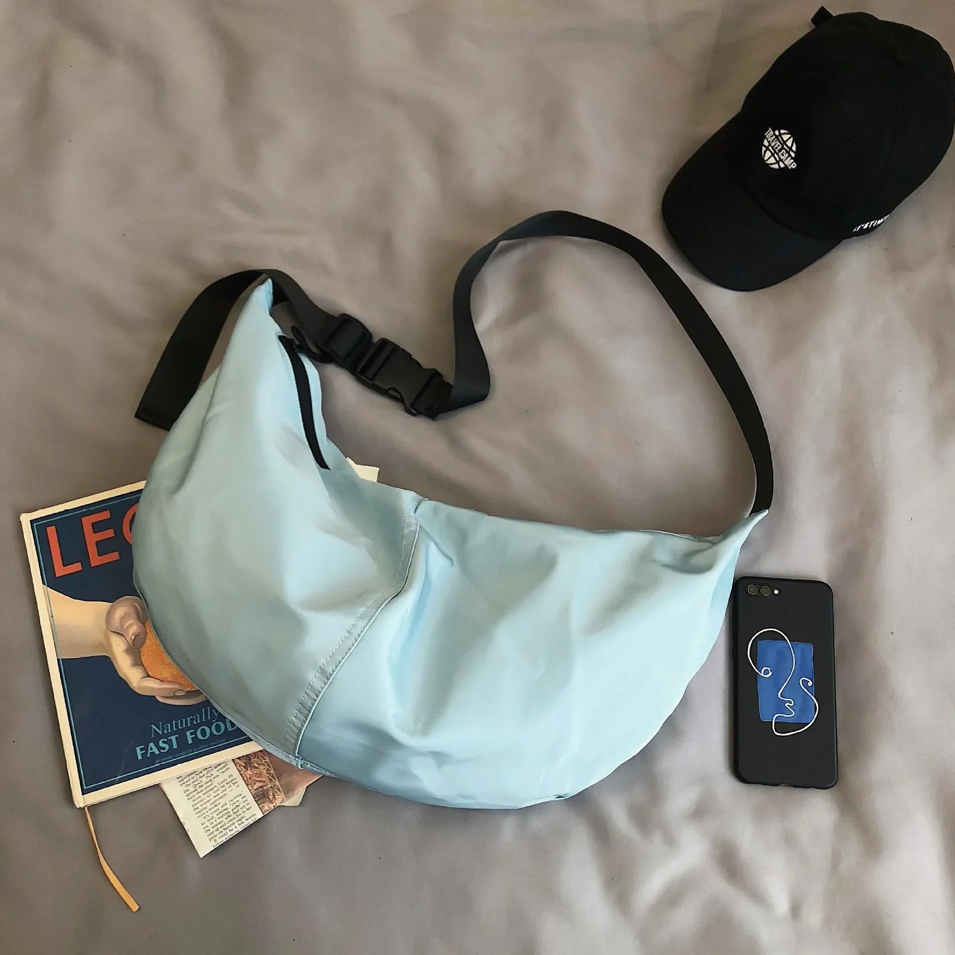 Сумки через плечо мужские однотонные бродяги большой вместимости унисекс Harajuku — фото 9