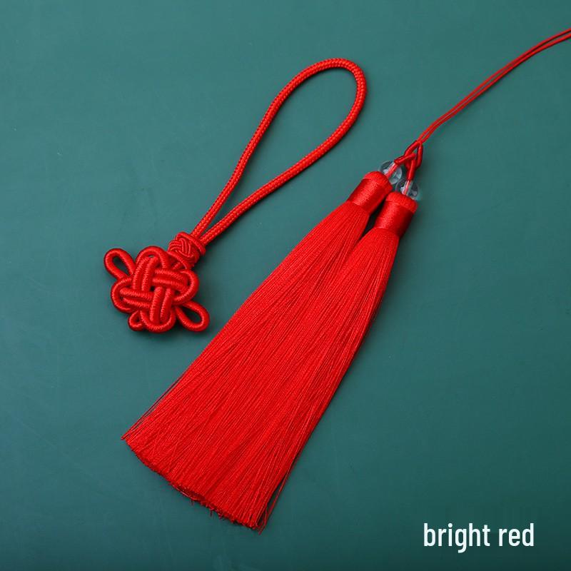Two-Tone Chinese Knot and Tassel Pendant for Guzheng Qipao Jewelry & DIY Lanyard