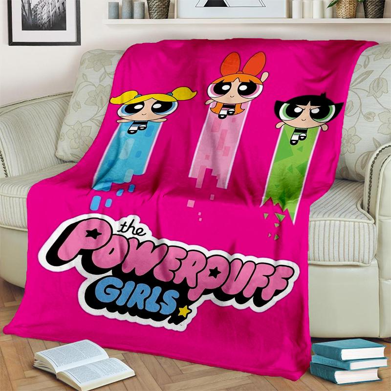 Cute P-Powerpuff Girl Cartoon Blanket,Soft Throw Blanket for Home Bedroom Bed Sofa Picnic Travel Office Rest Cover Blanket Kids
