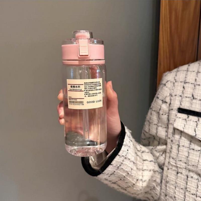 450ML Transparent Sports Water Bottle Fitness Plastic Cups With Capacity Scale Leak-proof Drinking Bottles for Summer Drinkware