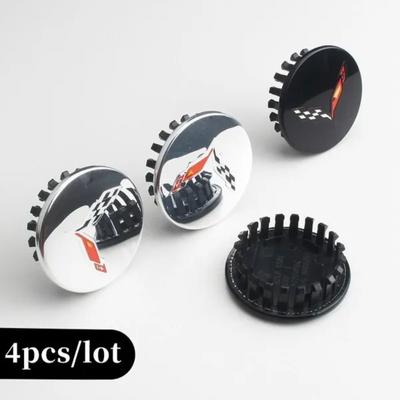 4 teile/los 68MM Corvette Emblem Auto Rad Mitte Abdeckungen Radkappen Abzeichen Auto Zubehör