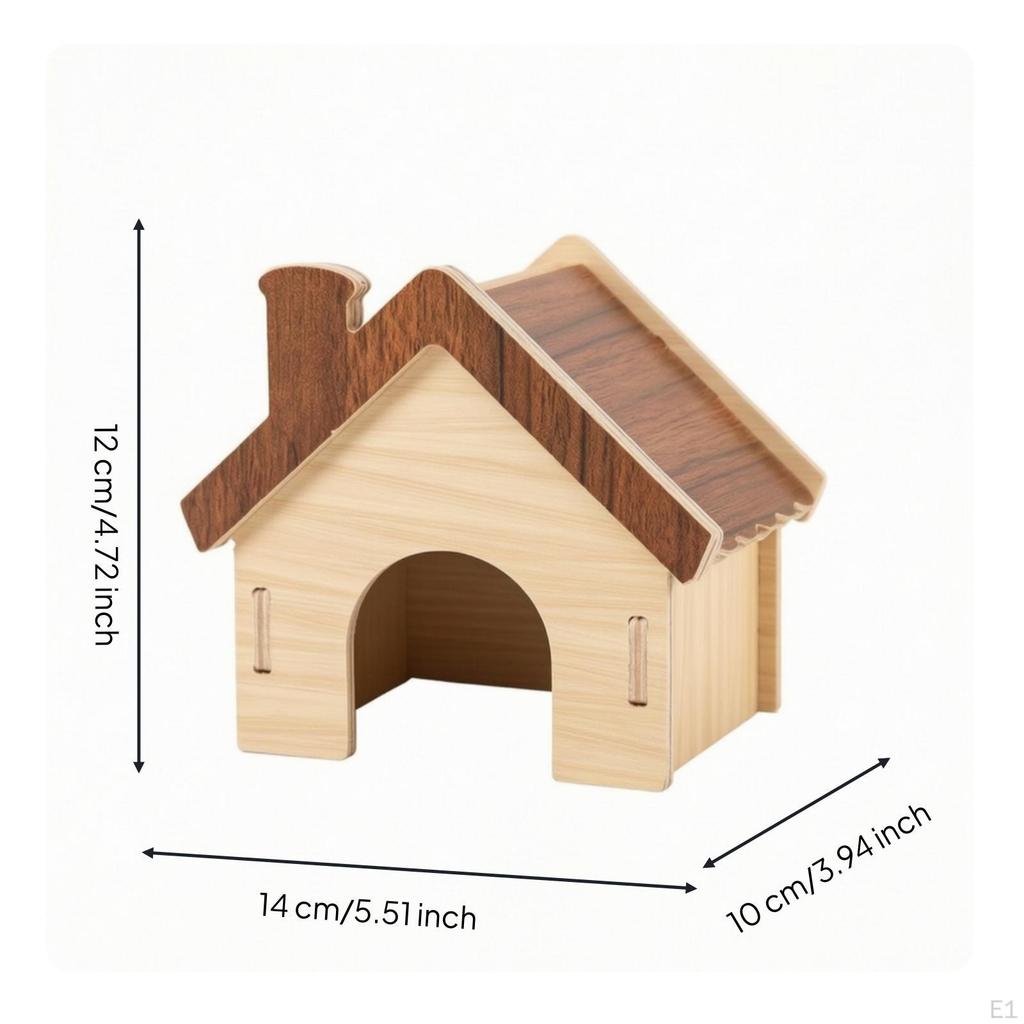 Hideaways Shelter with Entry Holes Cut Wooden SlotandTab Hamster for Enrichment Corners Cozy Wood