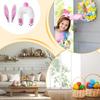 Wall Hanging Easter Bunny Wreath Accessory 3pcs Cute Rabbit Wreath Attachment for Festival Front Door Decor Window Holiday
