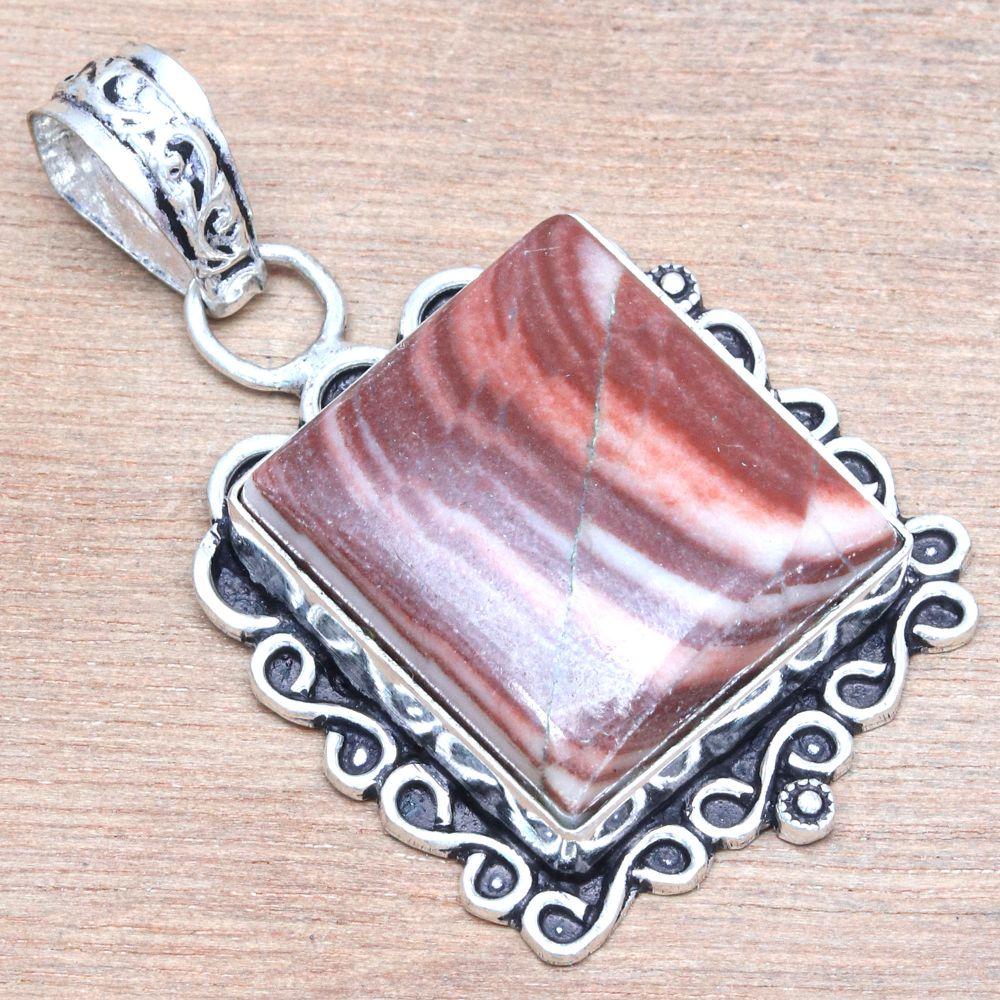 Pendant Designer Jasper Gemstone Handmade Mother's Day Silver Jewelry 1.75"
