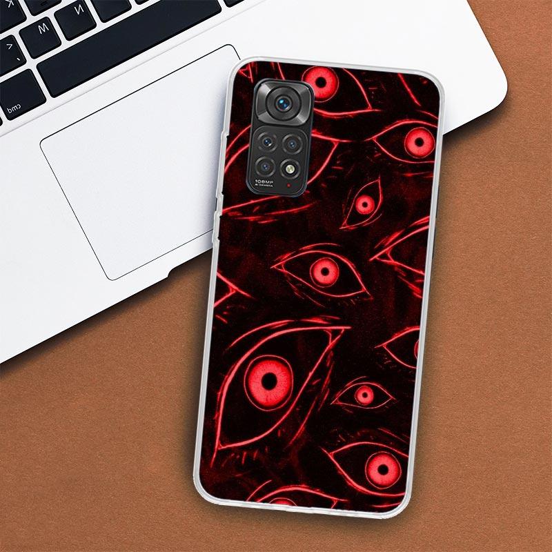 Scary Face Eyes Phone Case For Xiaomi Redmi Note 14 13 12 12S 11 Pro Plus 11S 10 10S 11T 11E Soft Transparent Shell Cover 13 12