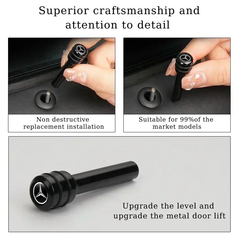mzfk2 mzfk1 Car Security Door Pin Lock Alloy Door Lock Knod Cover For Mercedes Benz AMG A C E Class W201 W210 W108 W204 W205 W203 W211 W124