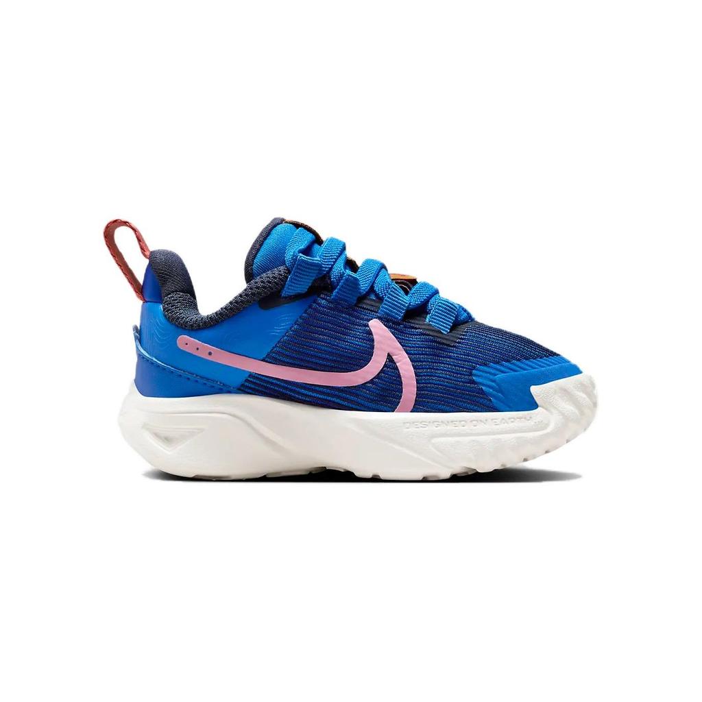 Nike Star Runner 4 Comfortable Lightweight Shock Absorbing Durable Low Top Walking Shoes Baby Shoes Blue Red FB7578-400