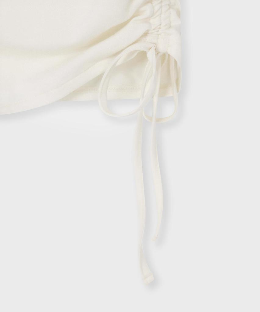 FALLETT Asymmetrical Shirred Top Ivory