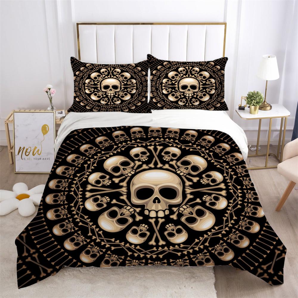Narzuty na łóżka z nadrukiem czaszki 3D, rozmiar pojedynczy, poliester, projekt pościeli, miękkie, wysokiej jakości tekstylia domowe