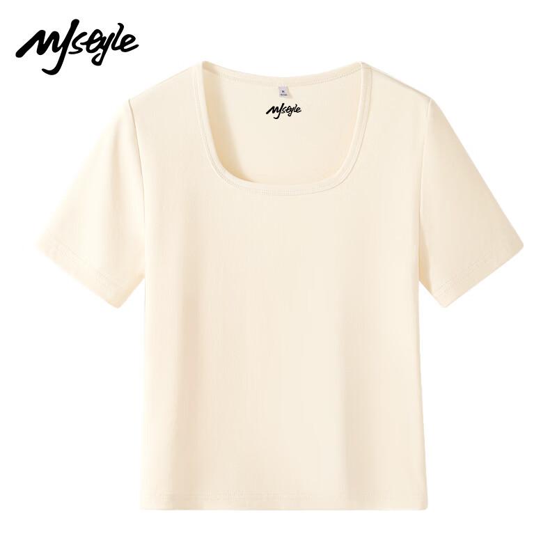 MJ Style Women s Square Neck Short Sleeve T-shirt M
